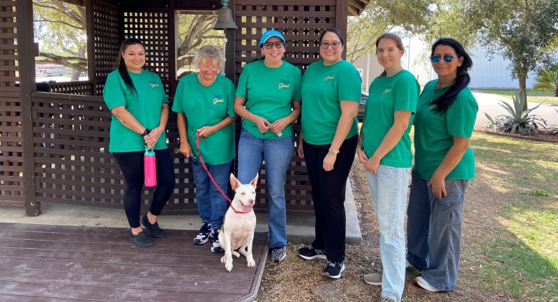 Image of people with a dog