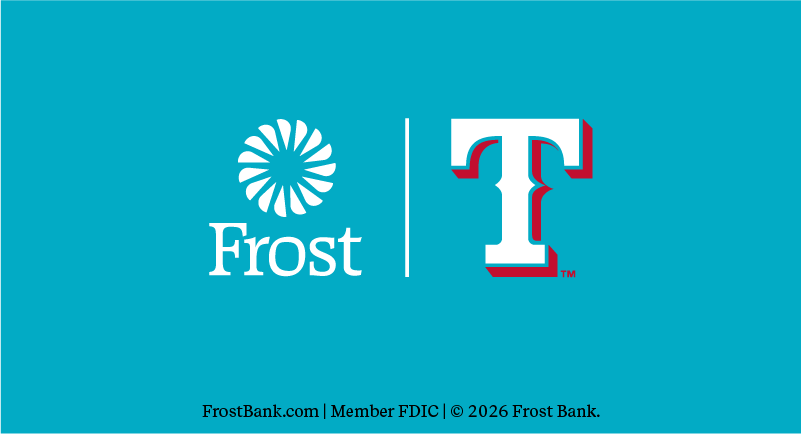 Image of Frost Logo and Texas Rangers logo
