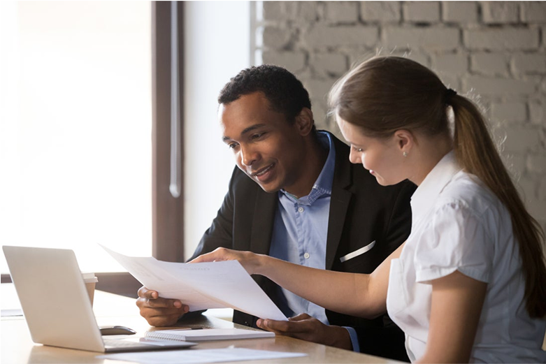 Image of two people meeting