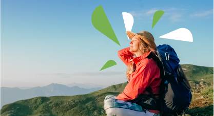 Photo of woman enjoying a hiking view