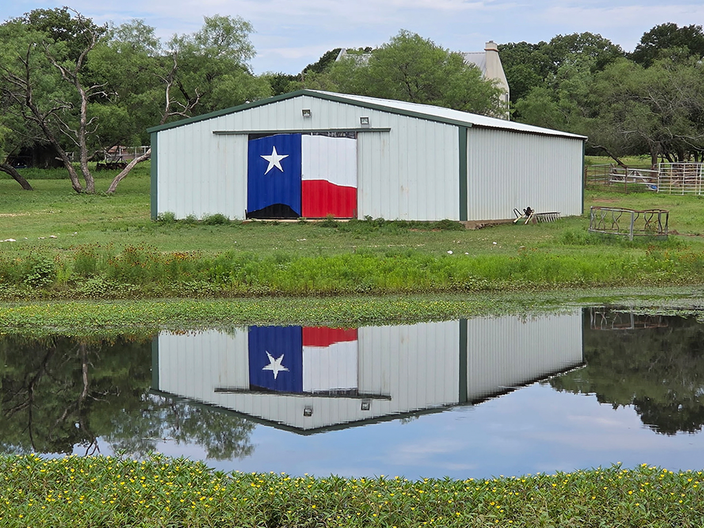 Texas Flag on Barn